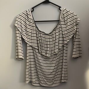 American Eagle Outfitters Black and White Striped Blouse